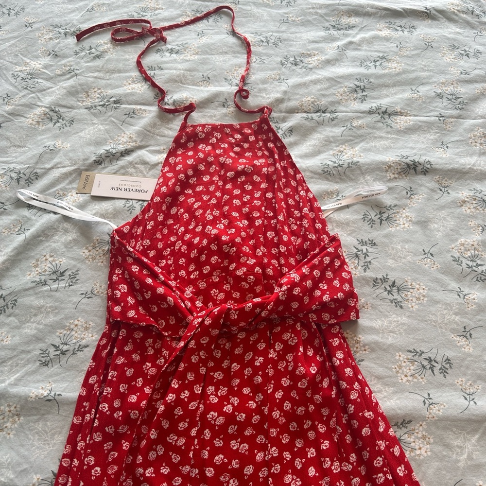 Forever New Red Floral Midi Dress